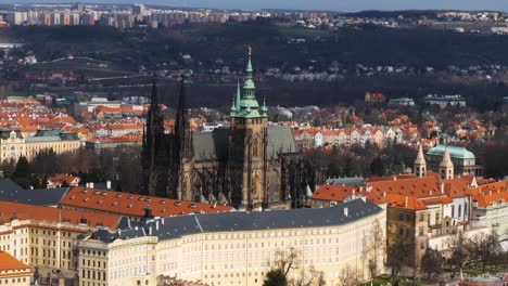 view of saint vitus cathedral from the petřín hill