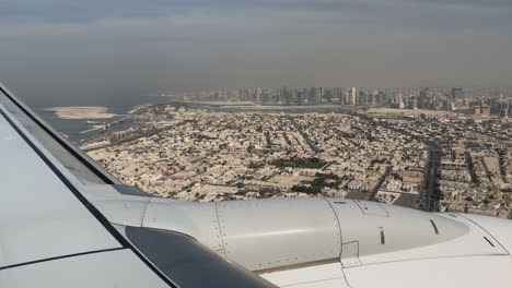 aerial view of dubai city from airplane