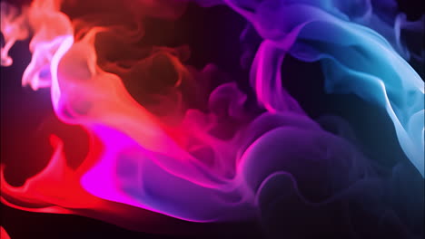 multicolored smoke puffs on black background