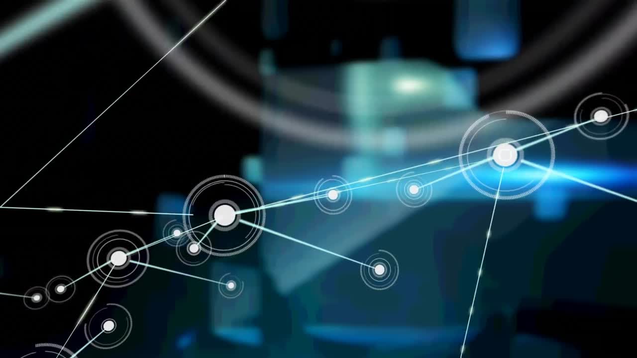 animación de la red de conexiones sobre el fondo de la marina