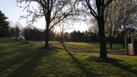 Excelente-Vista-Aérea-De-Un-Parque-En-Bethesda,-Maryland