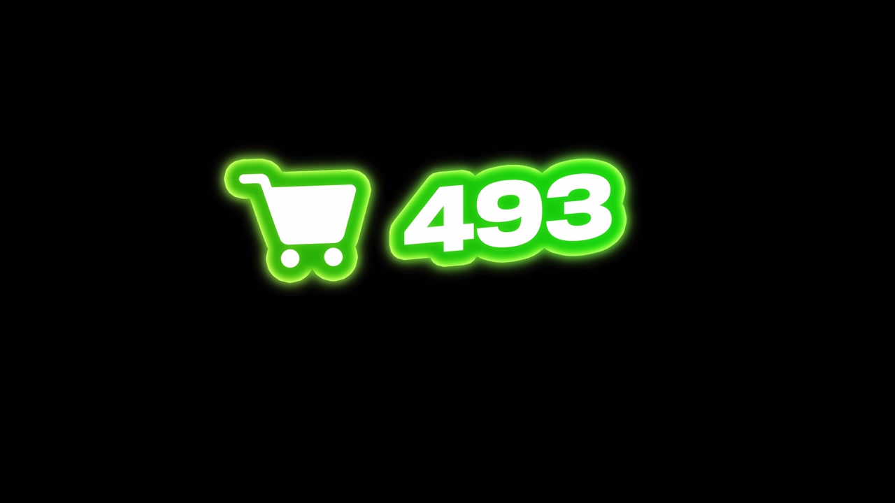 Digital Shopping Cart Icon with Rapidly Increasing Counter