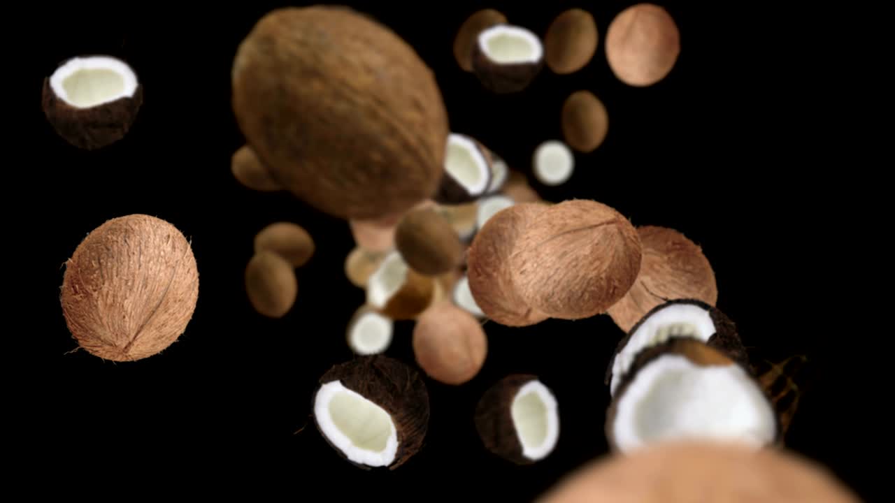 fondo de cocos que caen, bucle, con el canal alfa