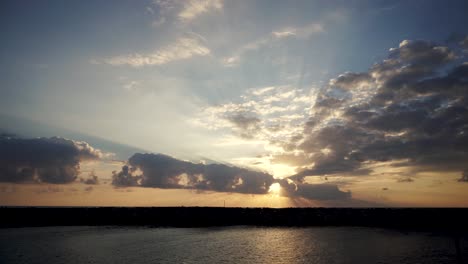 sunset time-lapse at the port of tel-aviv, israel