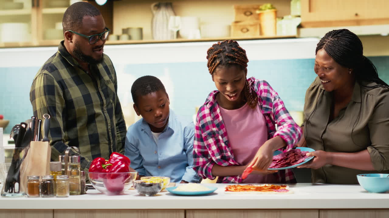 Family Making Pizza Together
