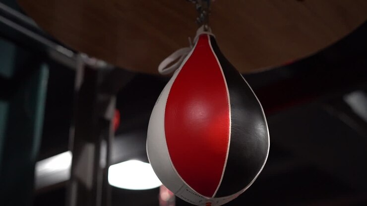 pugilato rosso e bianco del sacco da boxe