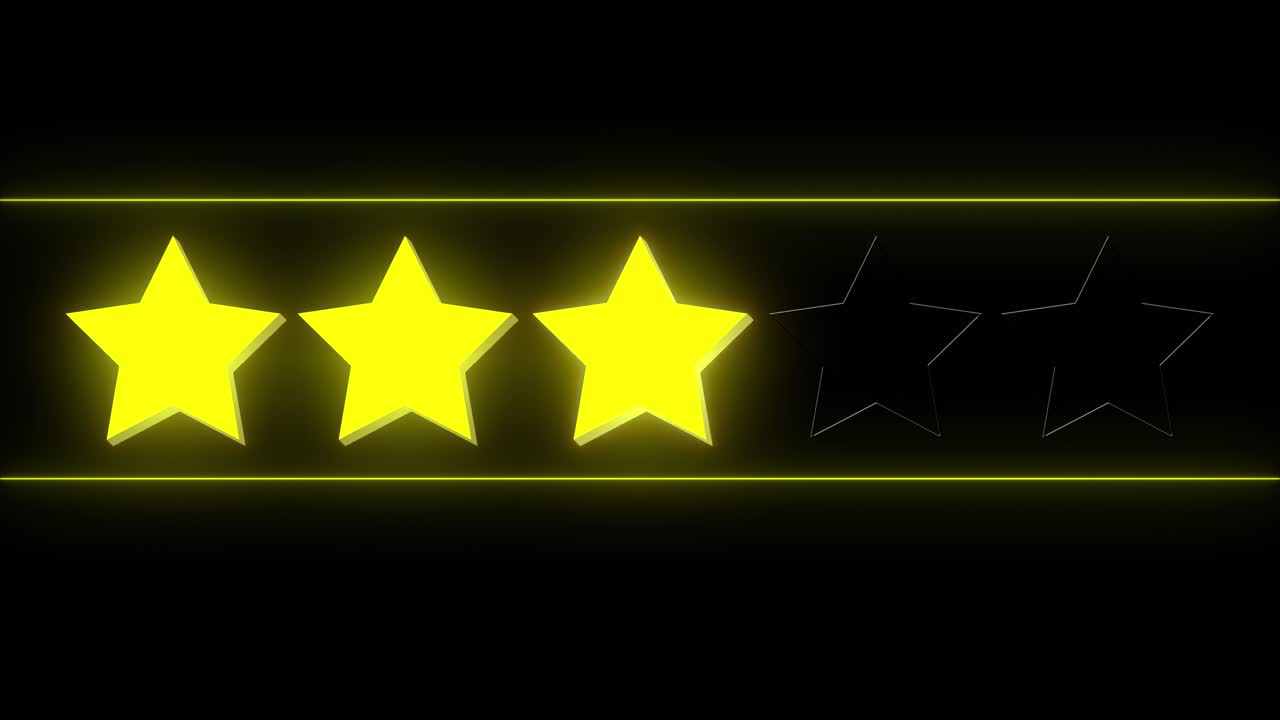 별 3개 리뷰 - 평가 - 블랙 버전 오버레이