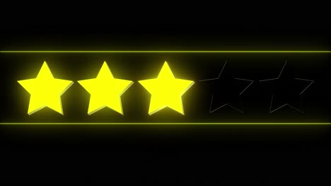 three star review - rating - overlay on black-version