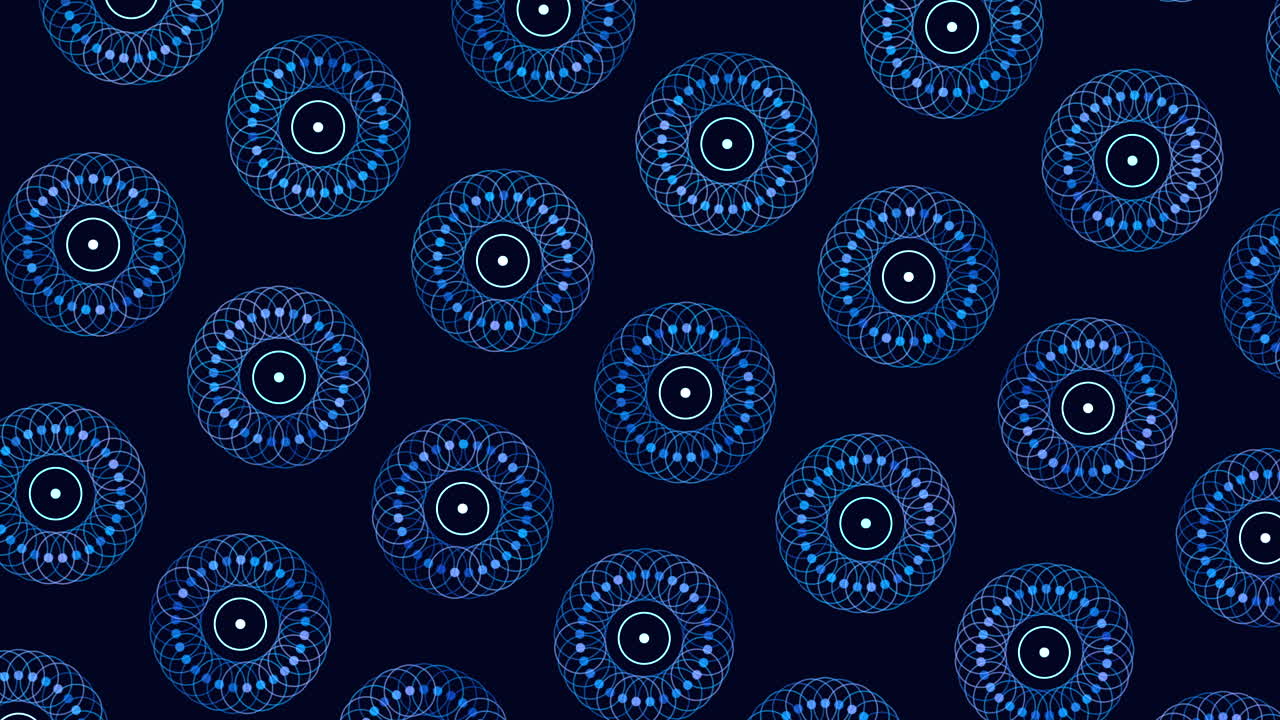 Motivo circolare blu su sfondo nero