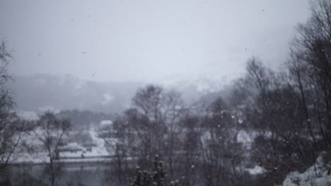 snowing in slowmotion in the middle of the day