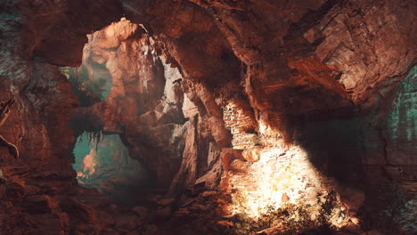 light shining through a cave entrance