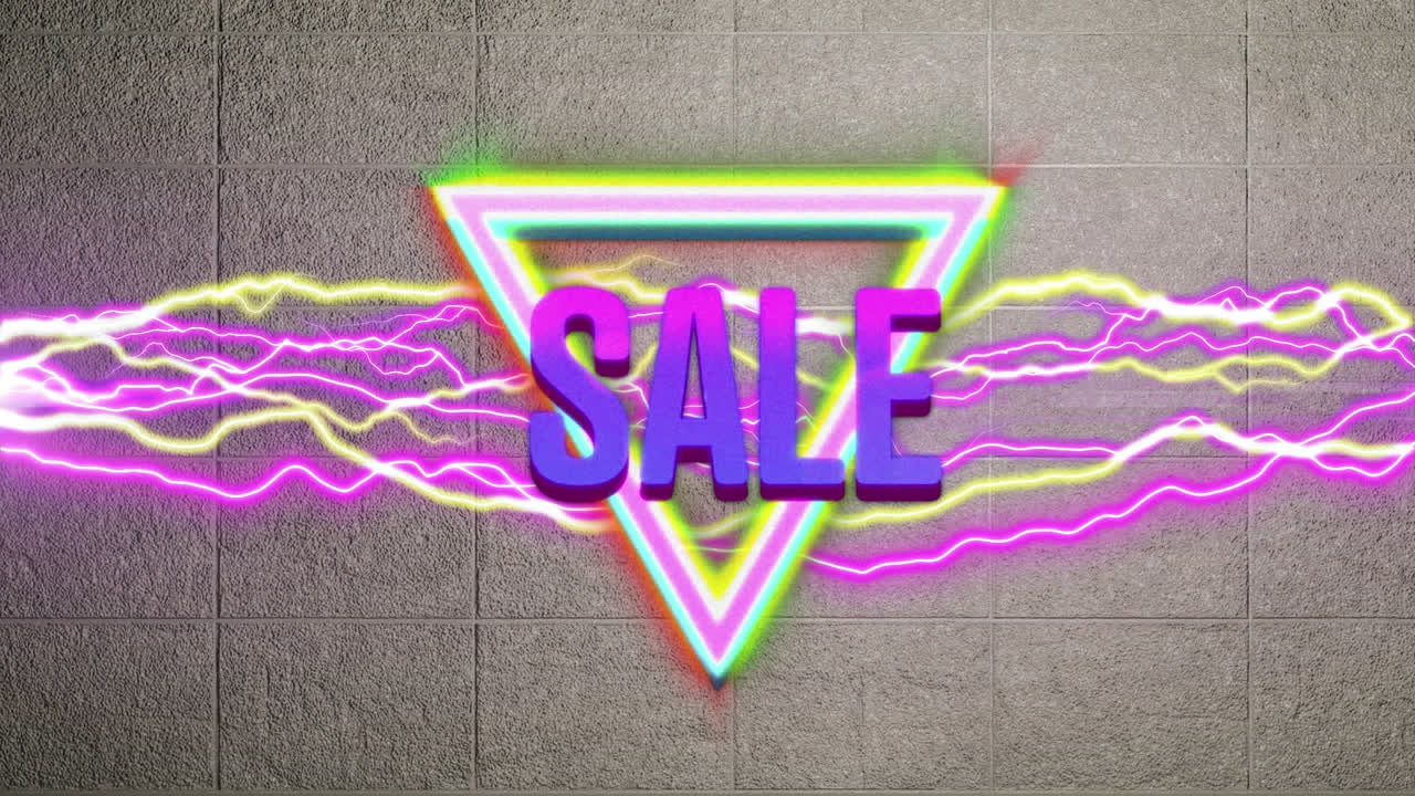 추상적인 배경 위에 판매 텍스트의 애니메이션