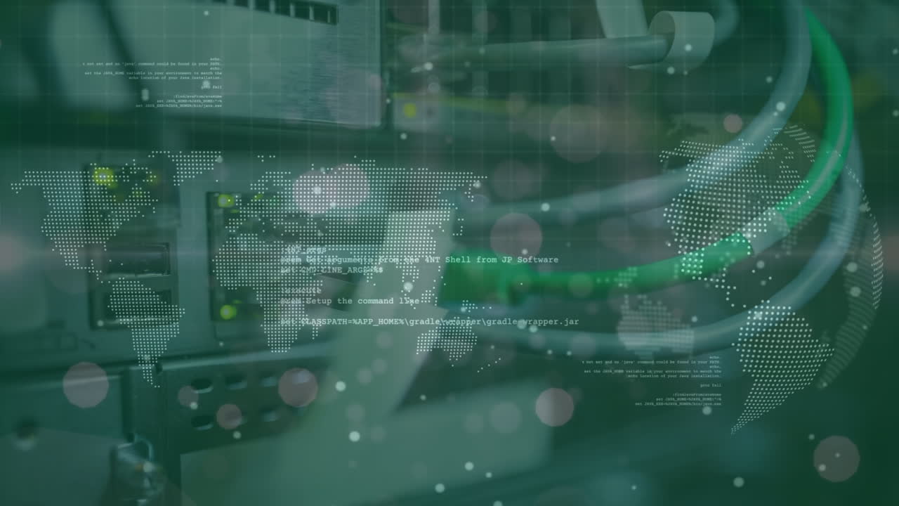 데이터 처리의 애니메이션 세계 지도 및 세계 서버를 통해