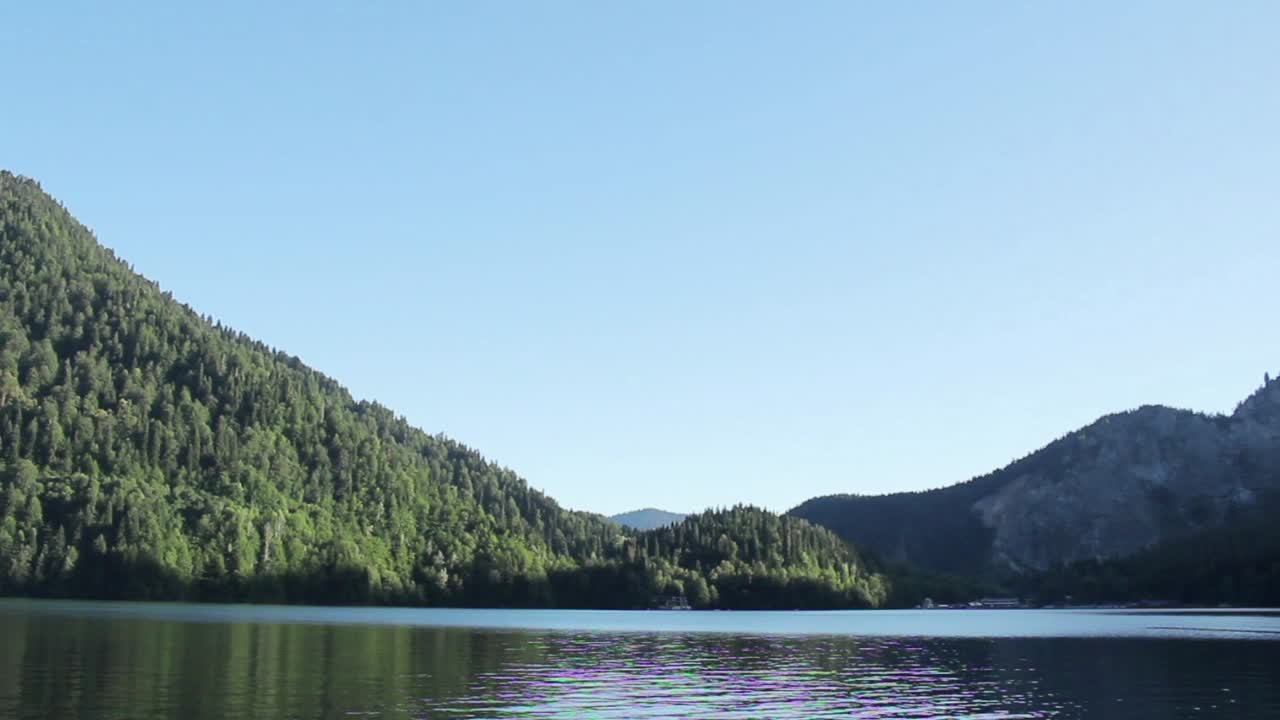 Picturesque Lake Scenery with Mountains and Forest