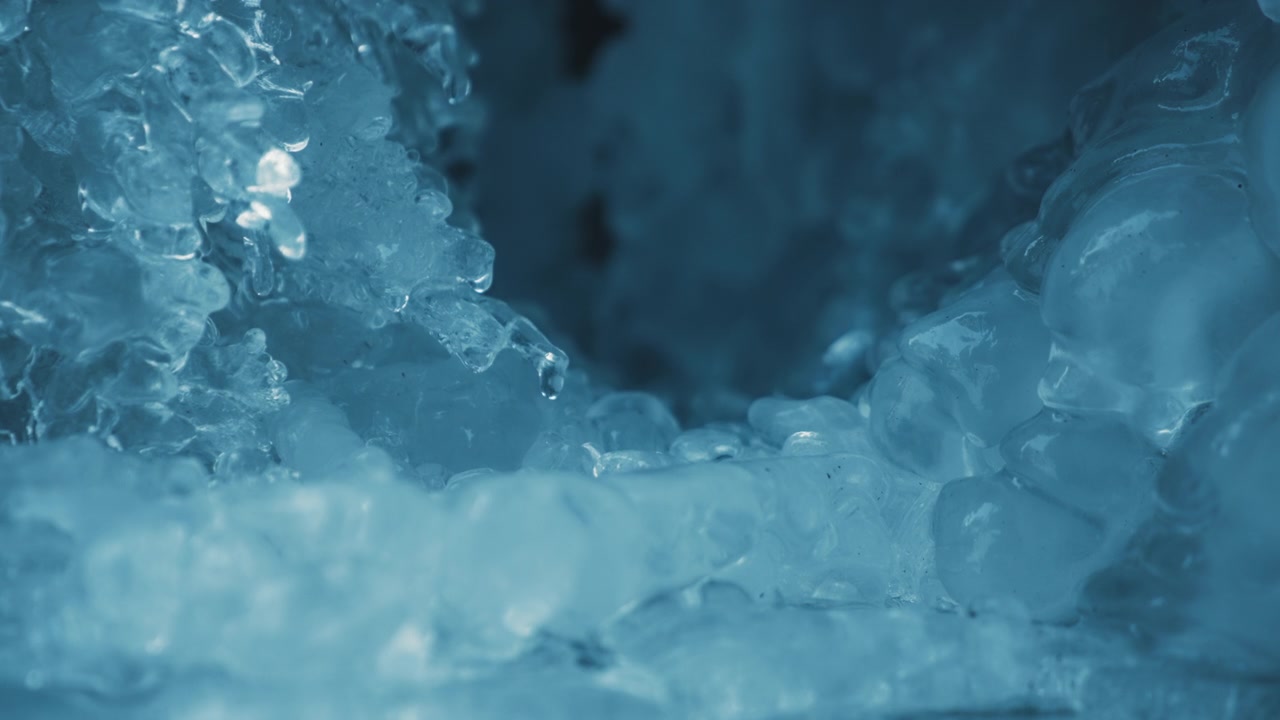 Ice melting from the waterfall