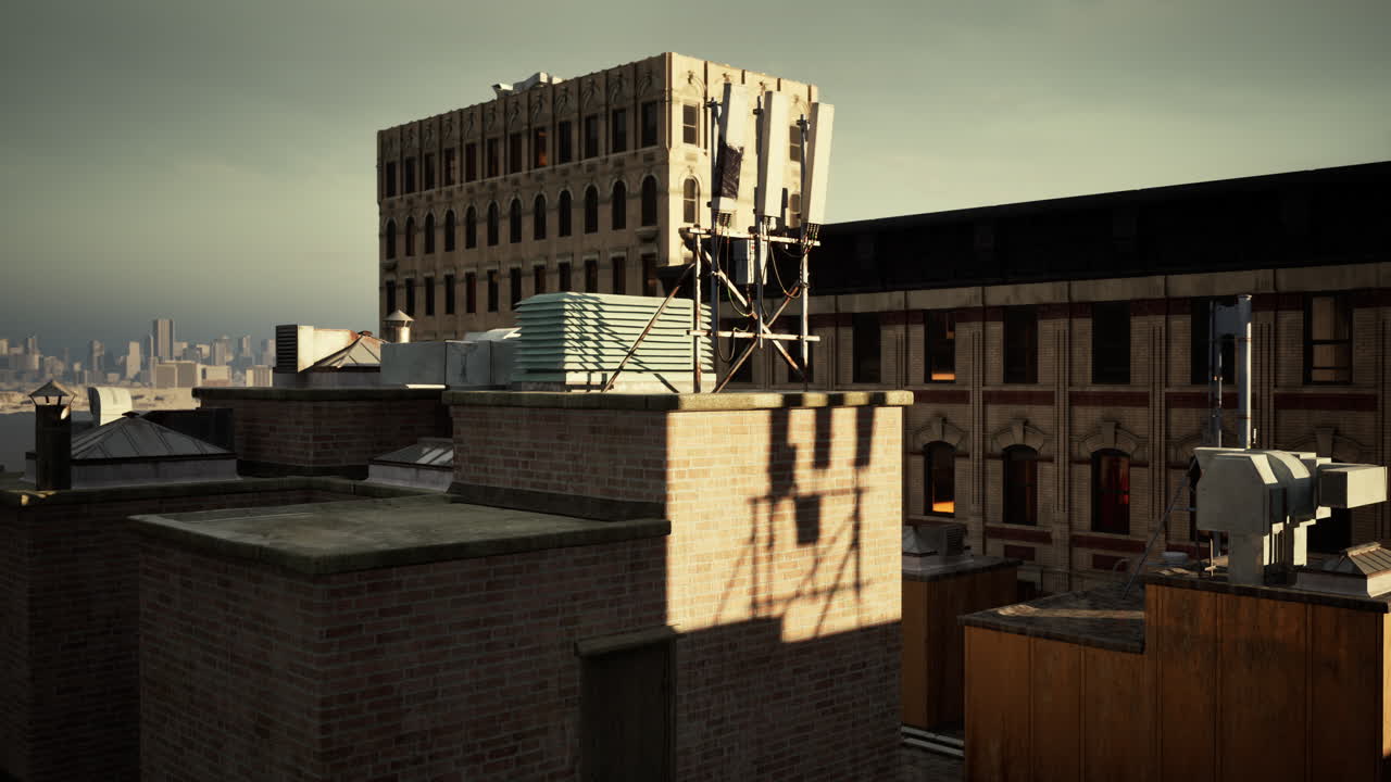 A view of a building from a rooftop