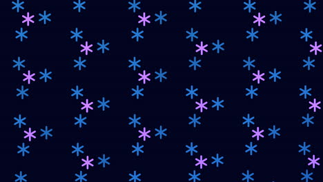 Abstract-winter-snowflakes-pattern-in-rows-on-black-gradient