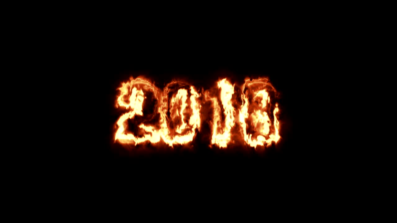 año nuevo animado 2018 - fuego ardiente