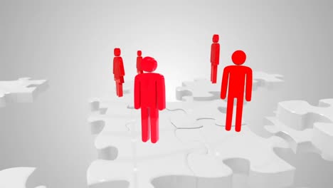 group of red people meeting