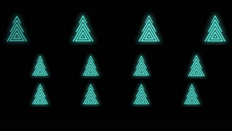 christmas trees pattern with pulsing neon green led light 6