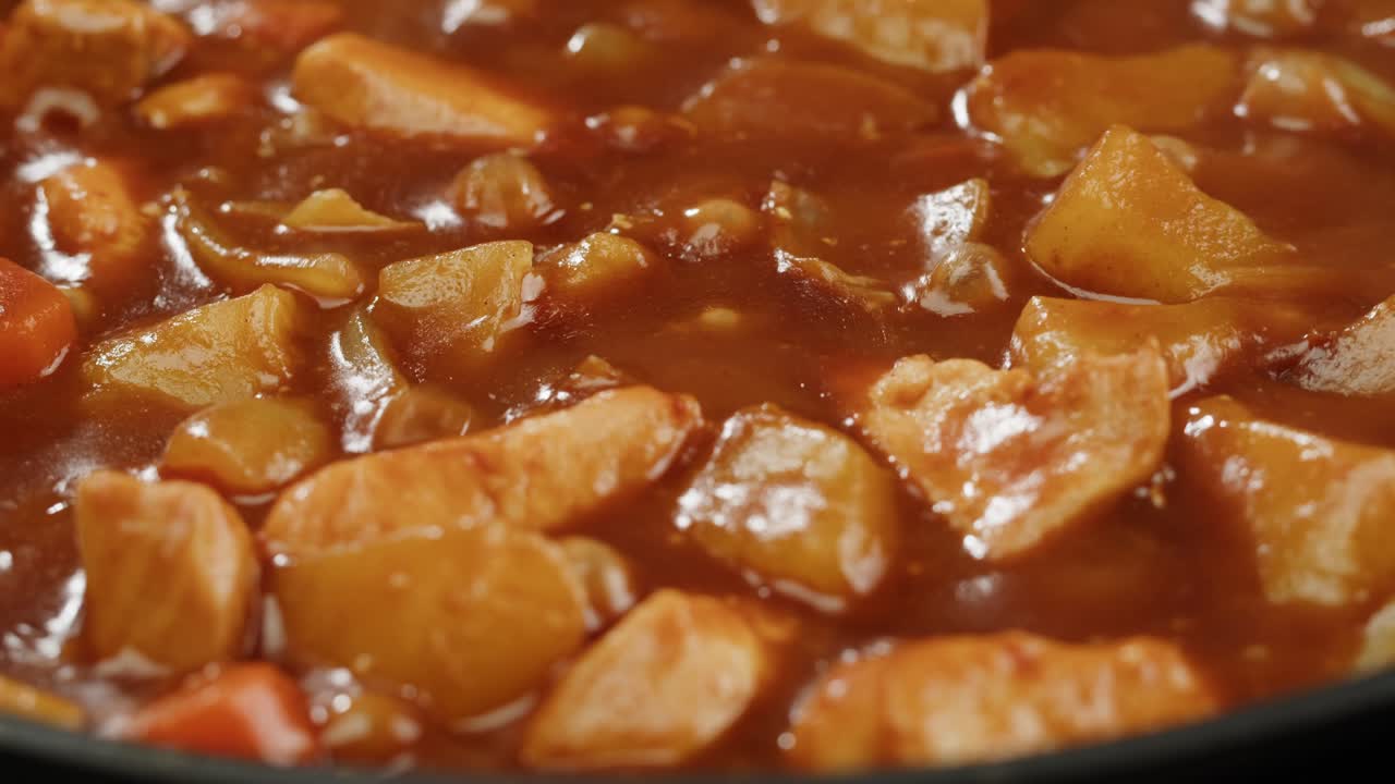 Japanese curry rice with fry pork Tonkatsu, Katsu Kare, Japanese breaded cooking dinner in restaurant, close up macro of asian food