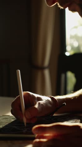 hand drawing with a digital pen