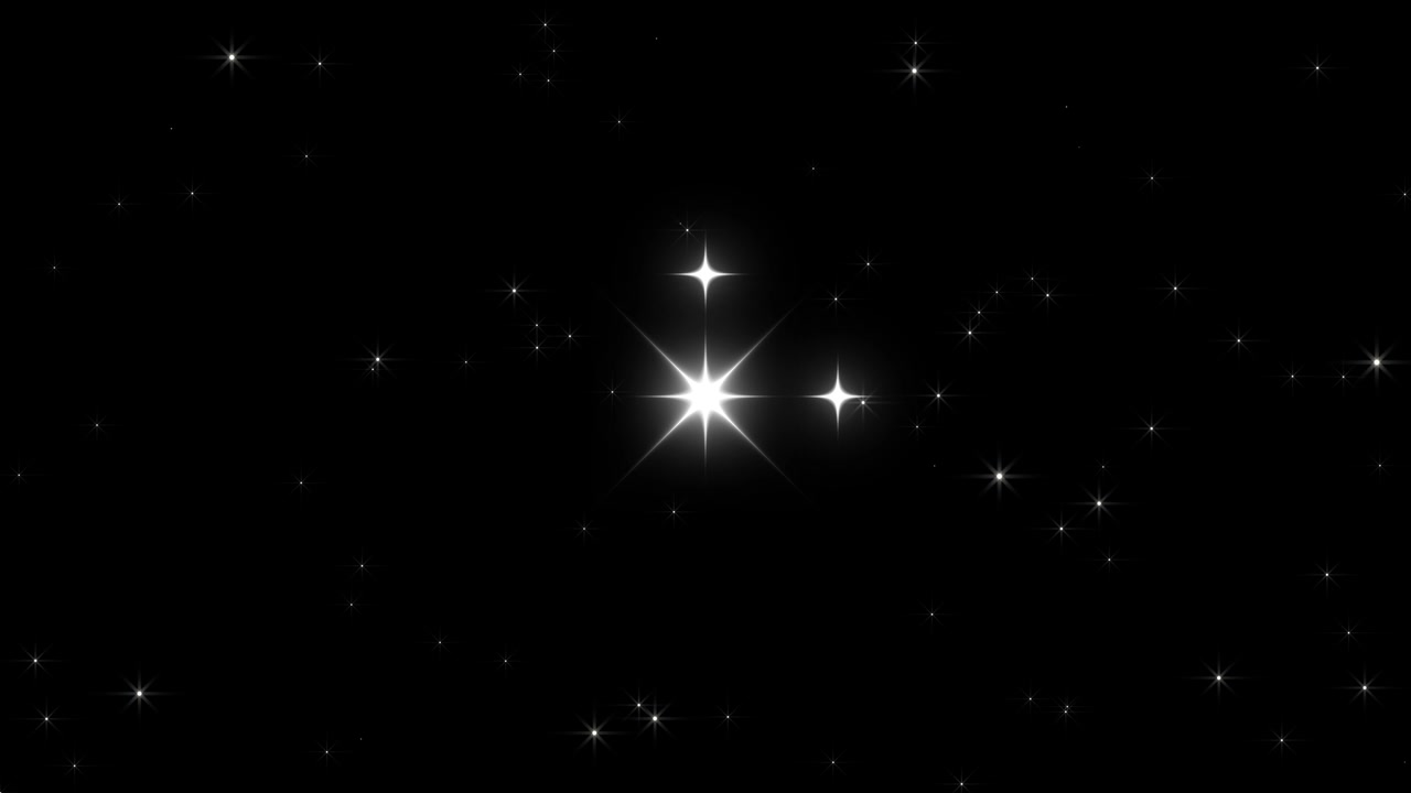 Stelle scintillanti animate su uno sfondo nero profondo