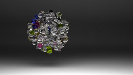 abstracto de partículas de esfera de colores movimiento renderización 3d