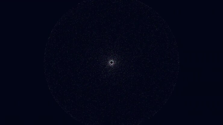 Luce brillante che squarcia il cielo di mezzanotte in un'immagine accattivante