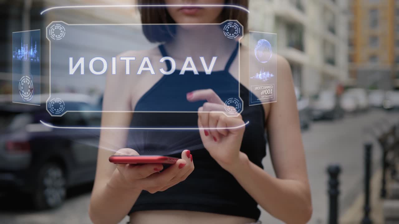 jóvenes adultos interactúan vacaciones holográficas