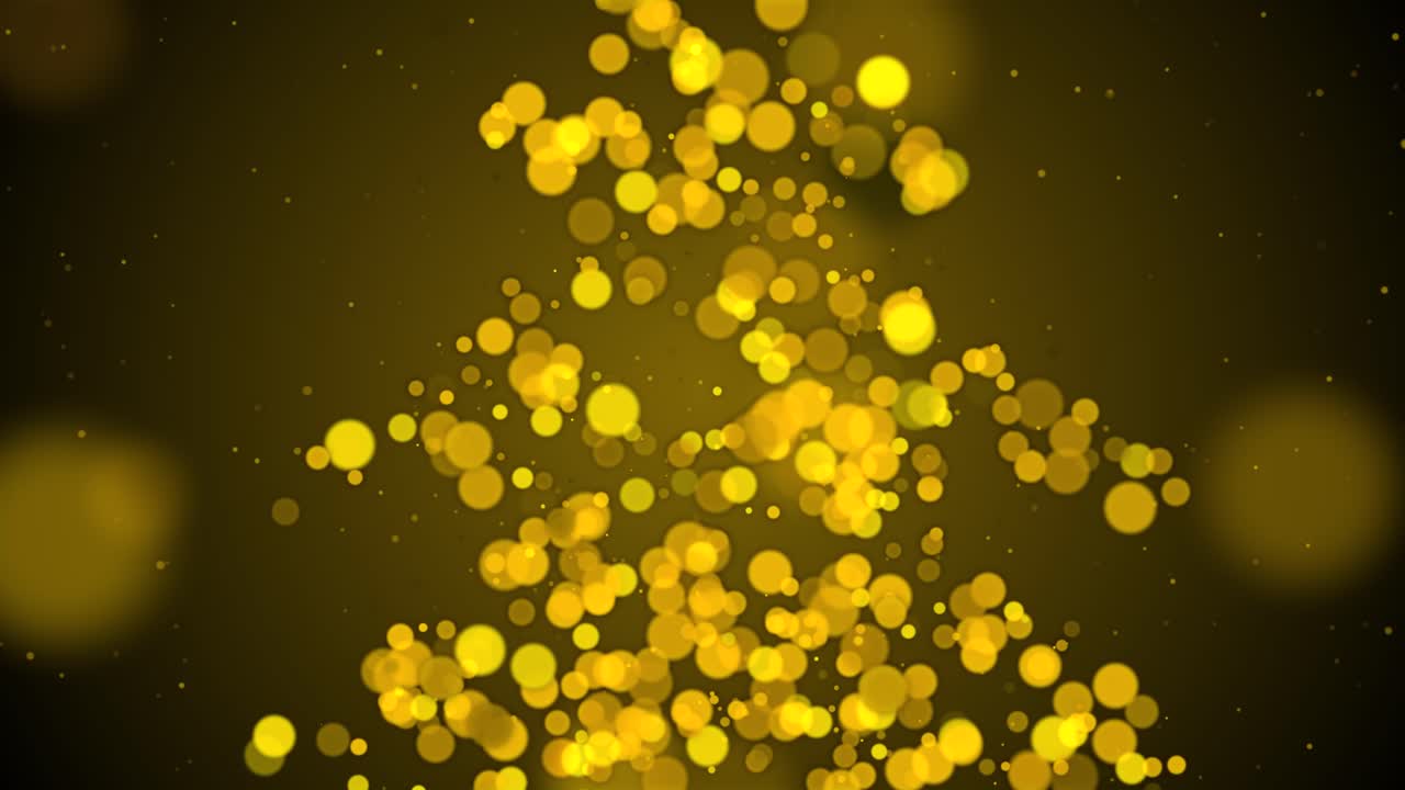 bokeh 입자 휴일 및 크리스마스 배경 seamles loopable 애니메이션에서 크리스마스 트리