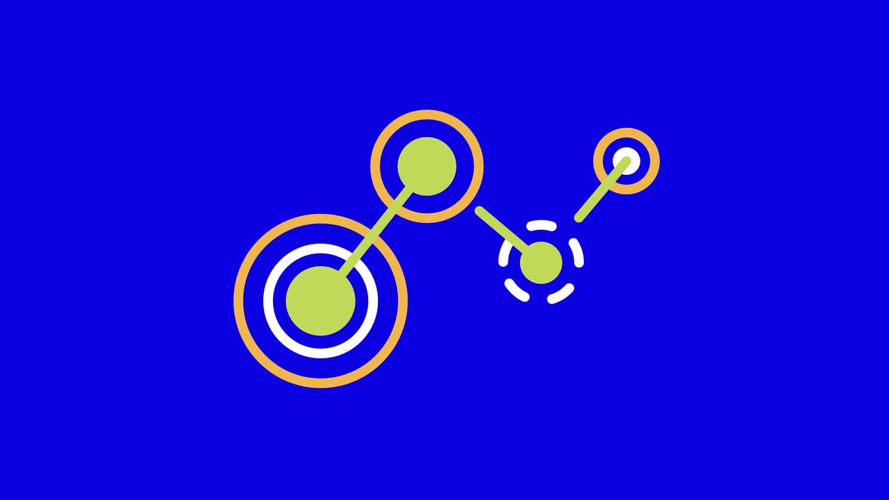 video en 4k de iconos tecnológicos sobre un fondo azul.