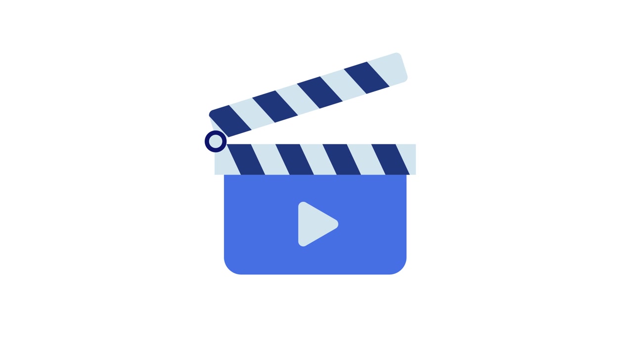 Video player icon for video production animation isolated on white background