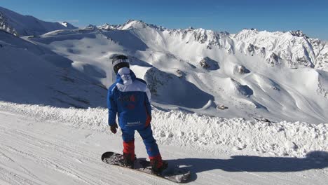 snowboarding in ischgl with the best view you can find in the mountains