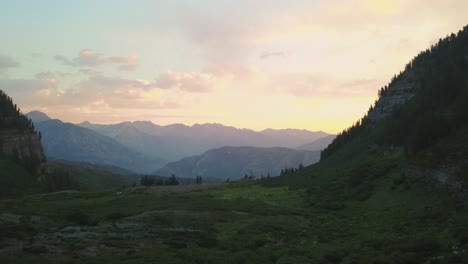 Drohnenschuss,-Der-Durch-Eine-Wunderschöne-Bergwiese-Voller-Blumen-Fliegt