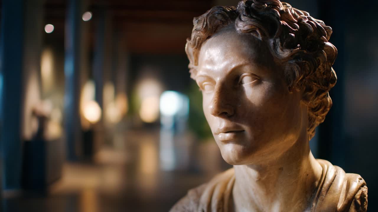 Udsøgt klassisk busteskulptur i høj opløsning – fremhæver kunstnerisk håndværk og historisk betydning