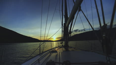 sunset sailing on a lake