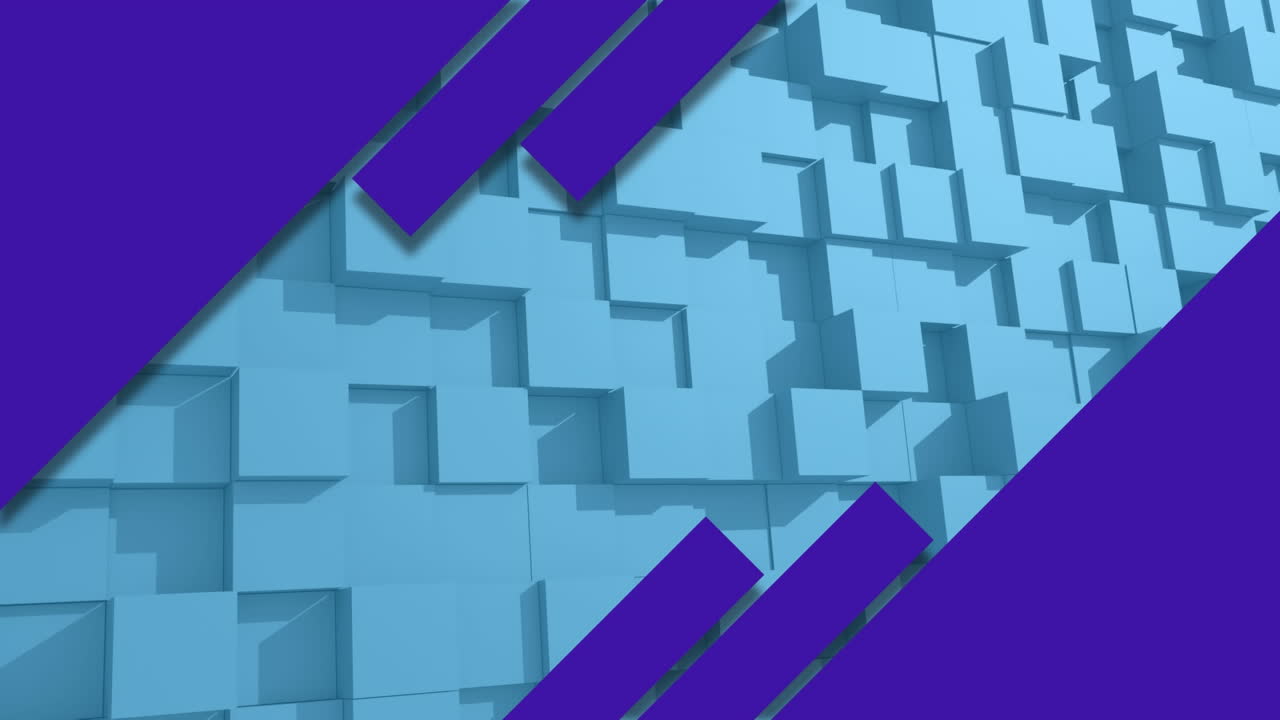 animación de formas púrpuras sobre un fondo azul 3d abstracto.