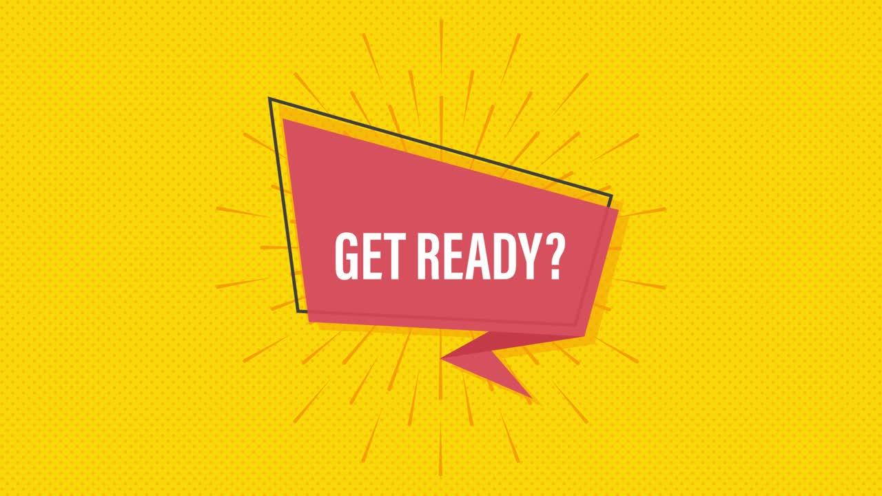 Megaphone with Get ready. Megaphone banner. Web design. Motion graphics . 4k