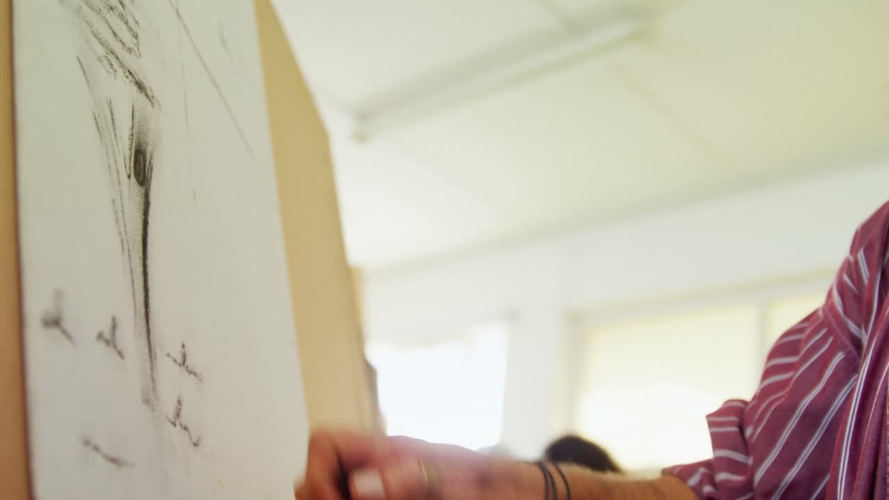 dibujo de pintor boceto en lienzo 4k