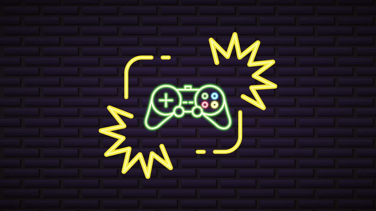 pared con luz de neón para el control de videojuegos