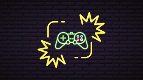 pared con luz de neón para el control de videojuegos