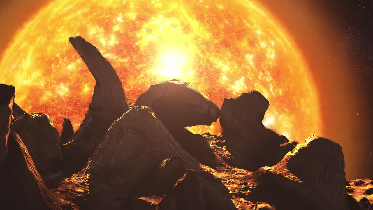 Exoplanet surface with star