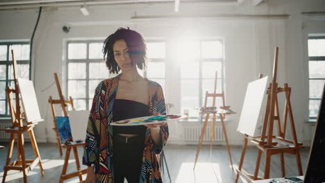 artist in art studio