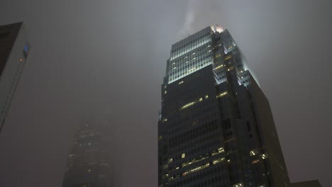 hong kong skyscraper at night