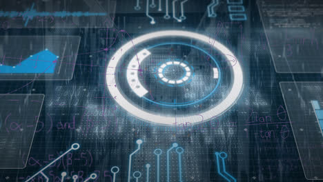 animation of data processing over server room