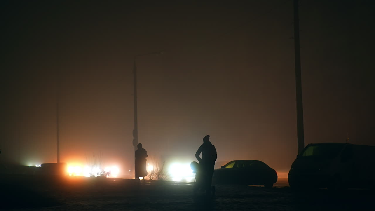Foggy Night City Street