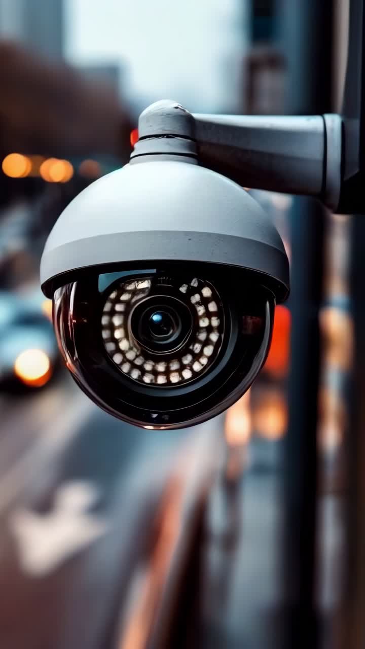 Surveillance and CCTV security camera in the street.