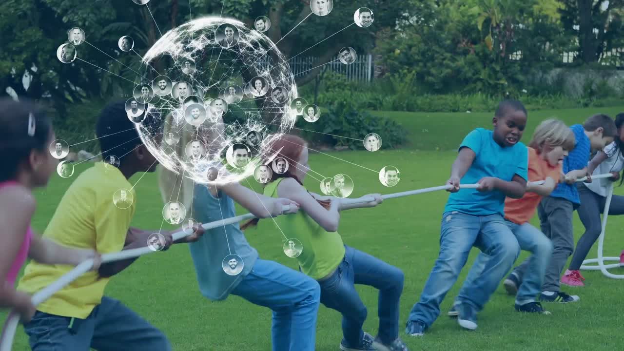 경기장에서 남성 럭비 선수들을 위한 지구상의 애니메이션