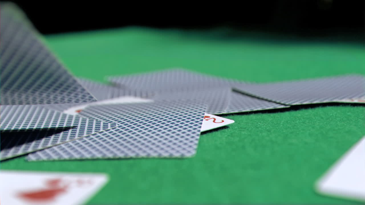 Card in super slow motion falling